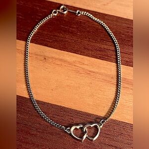 Gold Tone Intertwined Heart Anklet or Bracelet